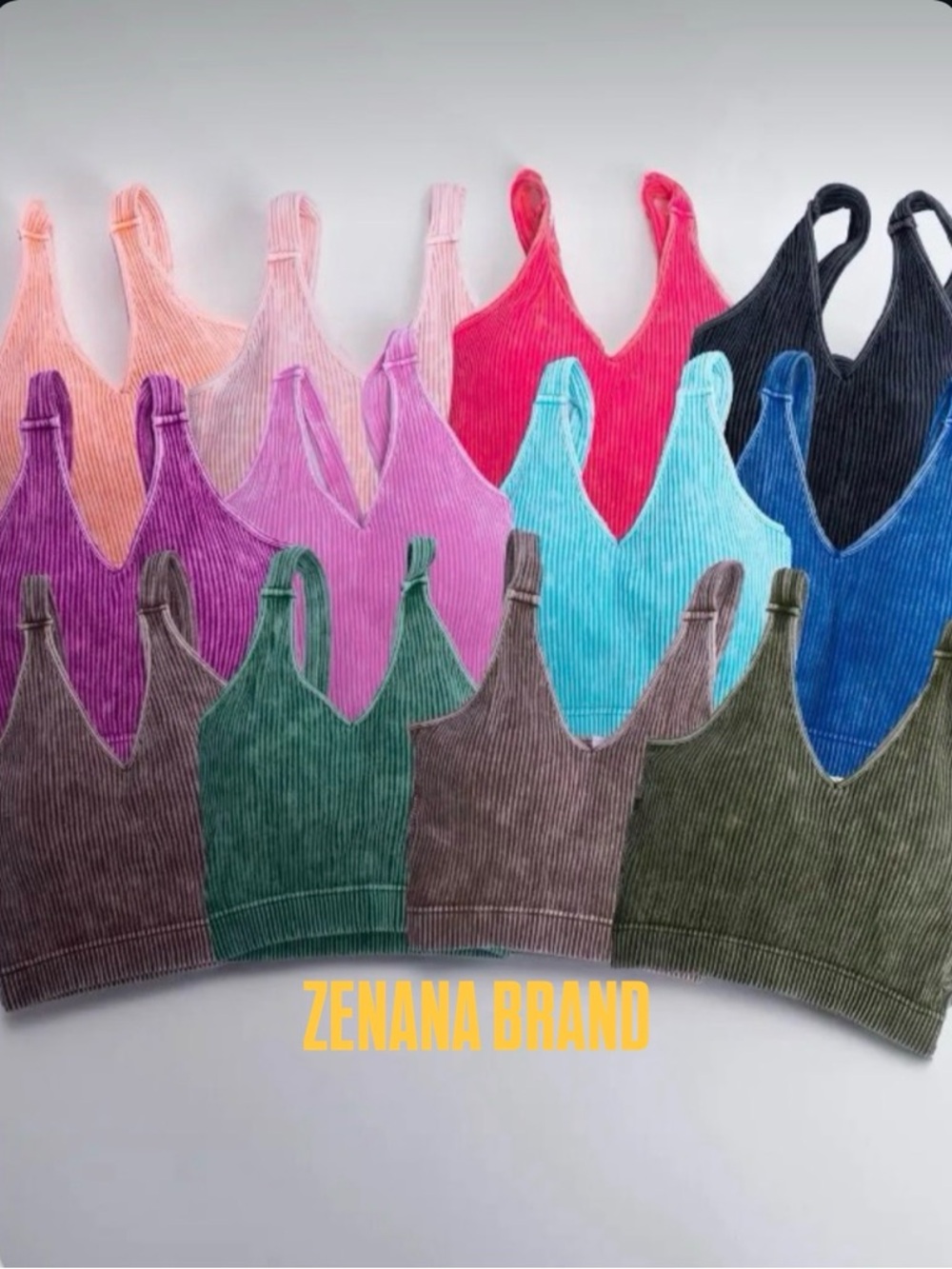 Ribbed V-Neck Tank Top - Multiple Colors